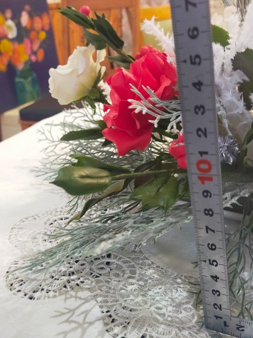 クリスマステーブルフラワー（クレイフラワー）パンフラワー