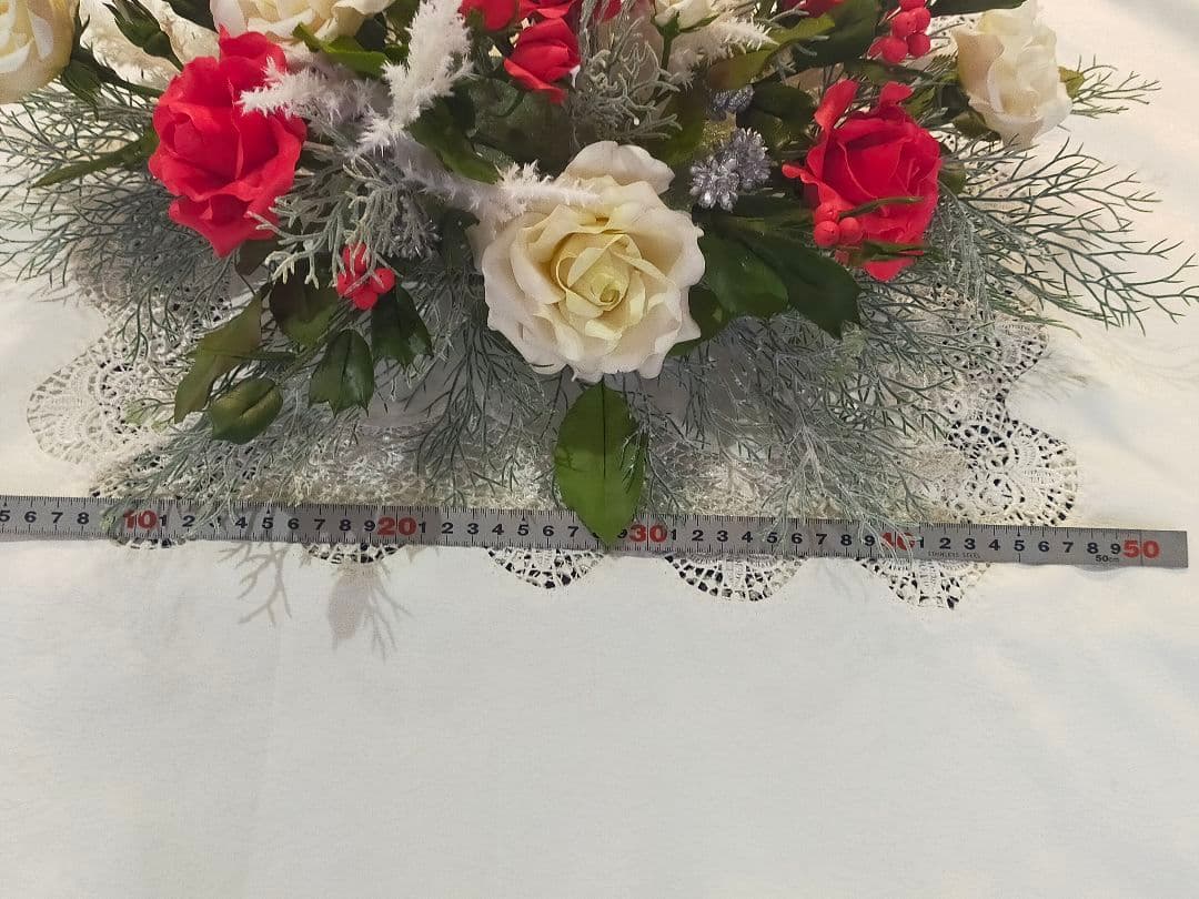 クリスマステーブルフラワー（クレイフラワー）パンフラワー