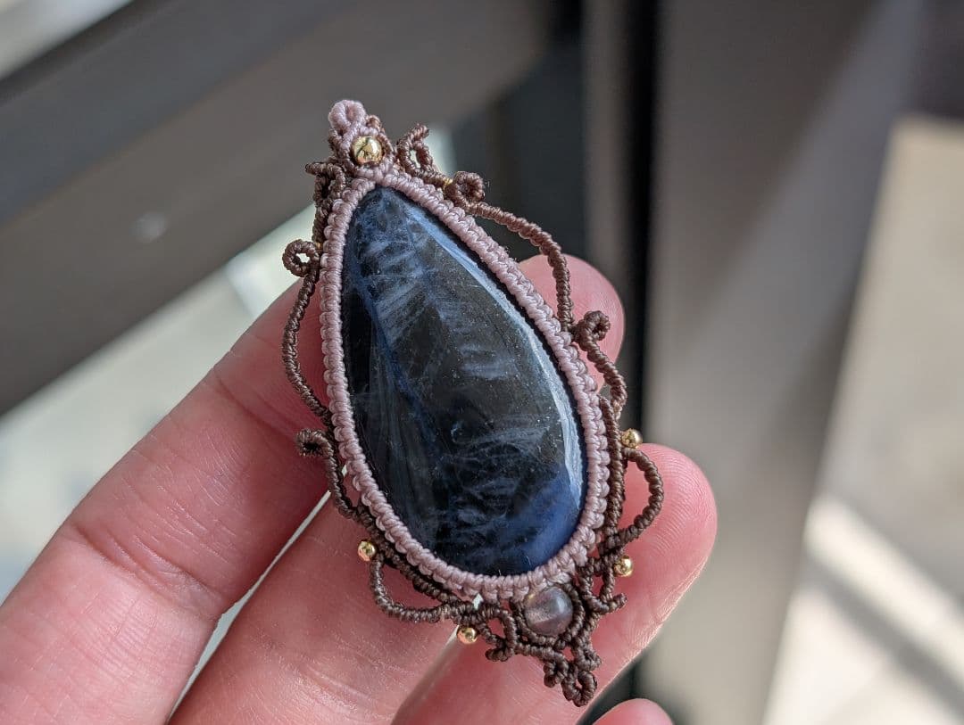 マクラメネックレス ソーダライト