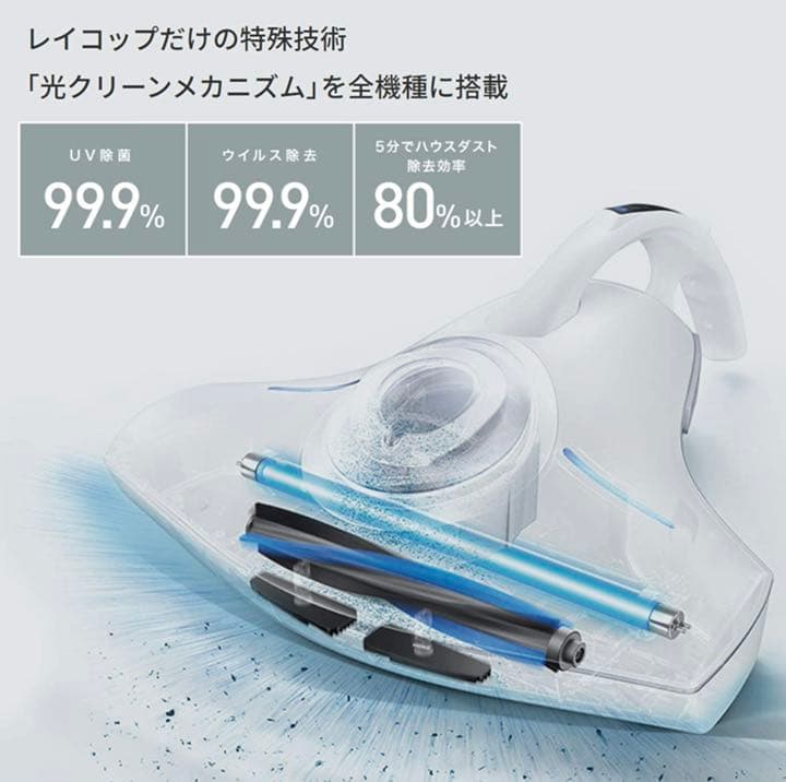 布団クリーナー UV除菌 吸引 パワフルたたき 「光クリーンメカニズム搭載」
