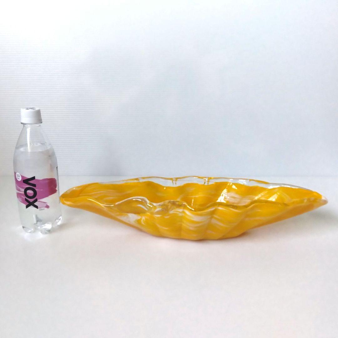 岩田工芸硝子 岩田 昭和レトロ ガラス 花器 水盤 生け花 手吹き 46,5cm