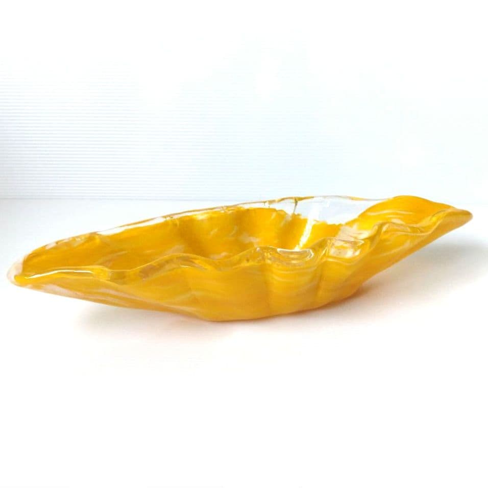 岩田工芸硝子 岩田 昭和レトロ ガラス 花器 水盤 生け花 手吹き 46,5cm