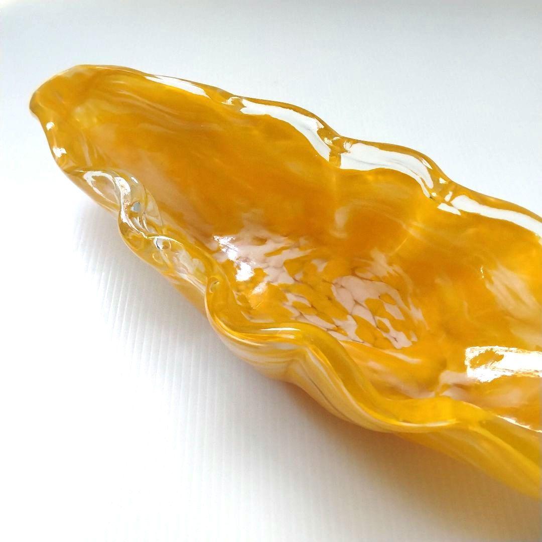 岩田工芸硝子 岩田 昭和レトロ ガラス 花器 水盤 生け花 手吹き 46,5cm