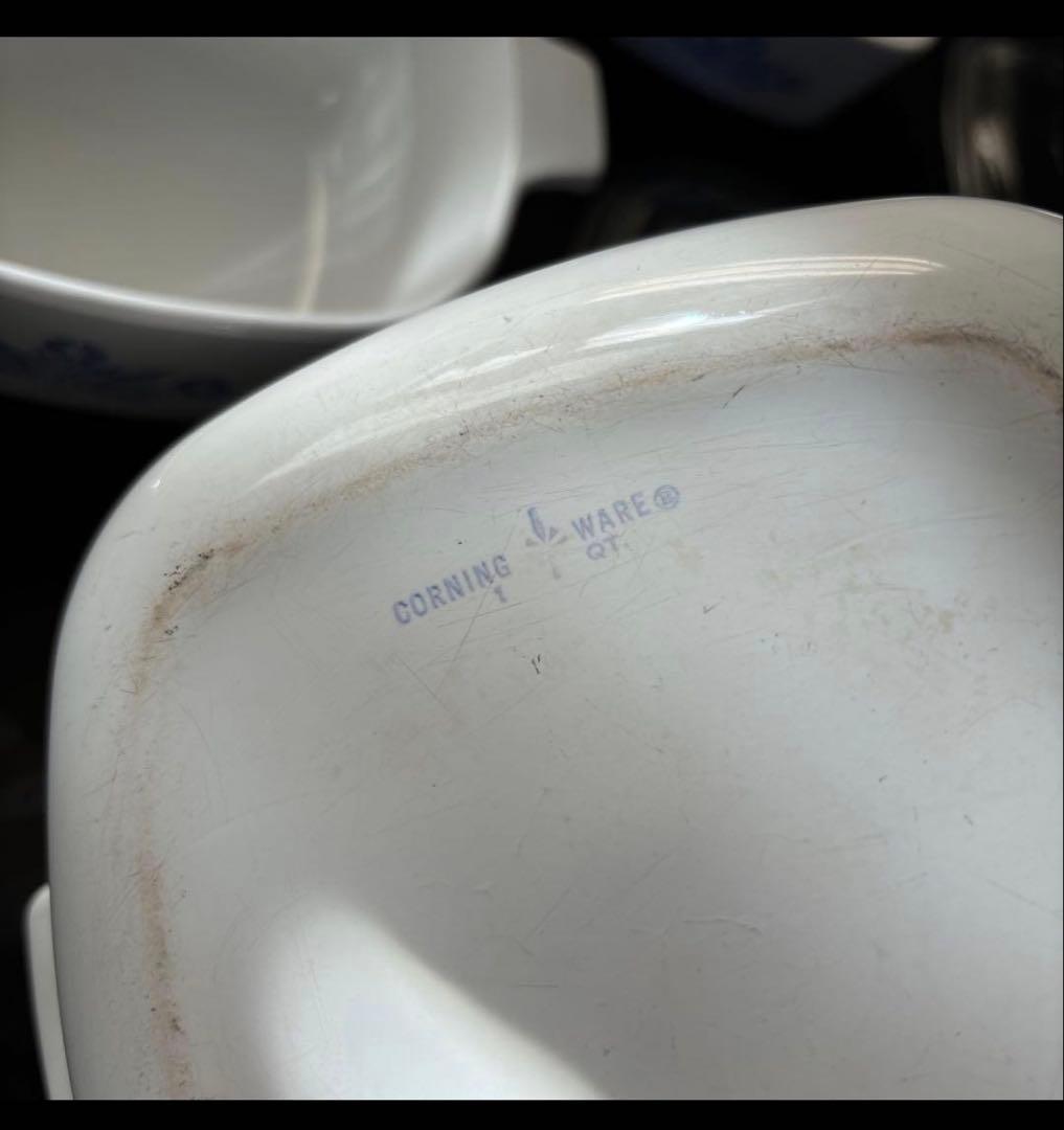 コーニングウェア　キャセロール　ブルーコーンフラワー　セット