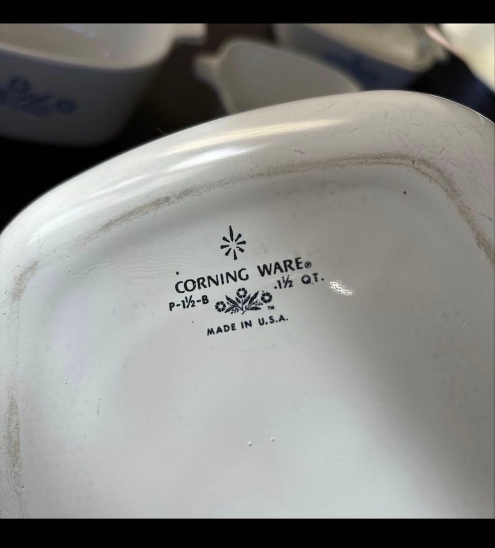 コーニングウェア　キャセロール　ブルーコーンフラワー　セット