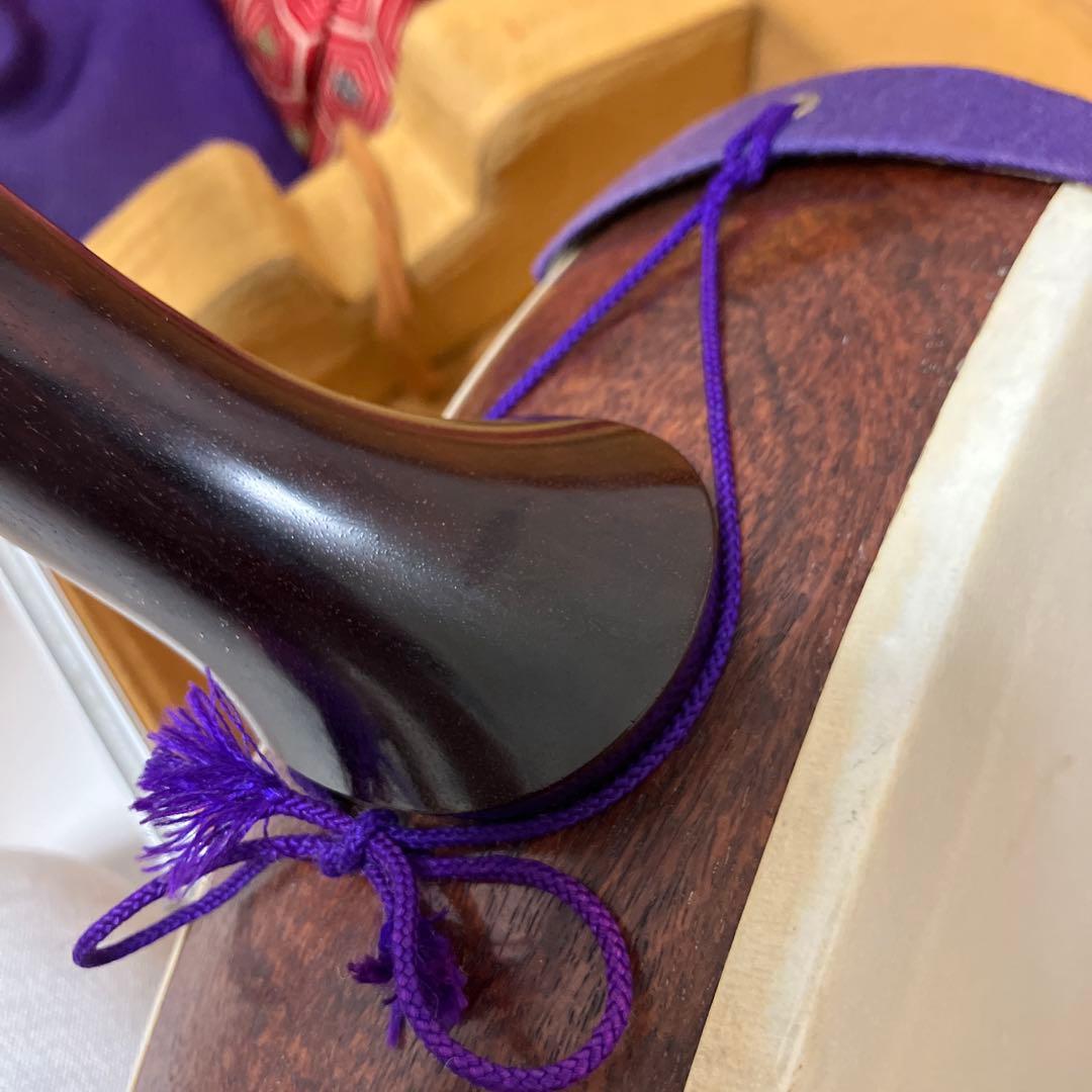 【太棹】三味線 溝 紅木　五厘太　綾杉胴　全長約95cm ハードケース付き