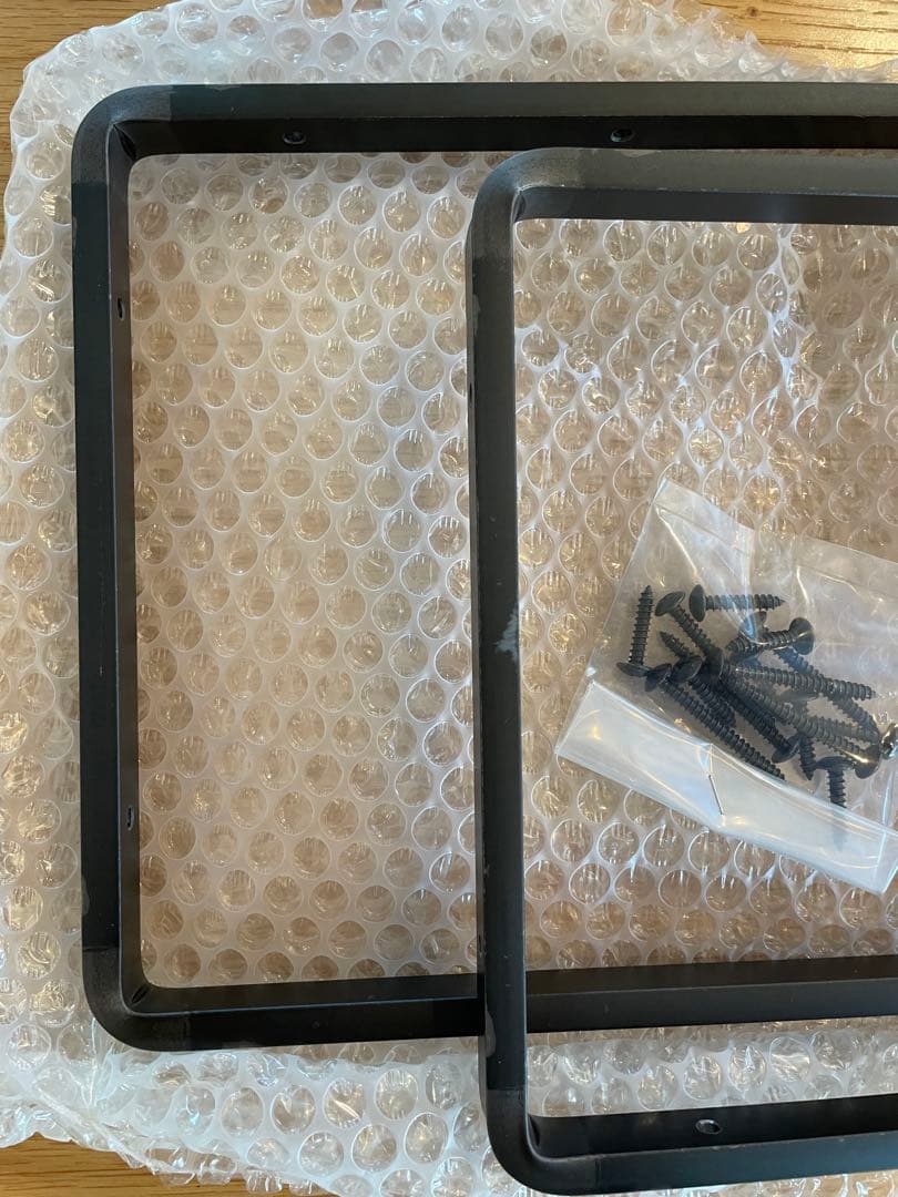 【完売中】toolbox ビス付き　鉄の角棒リング状棚受け2本セット