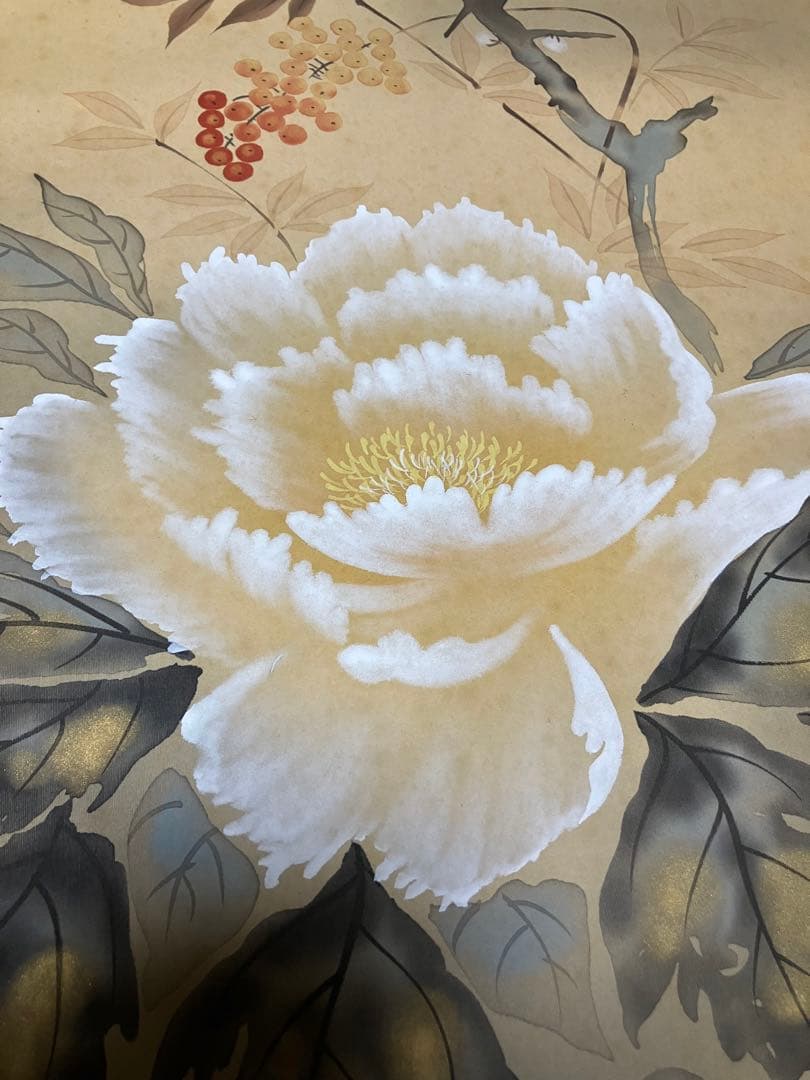 メ3602  掛け軸　四季草花　佐藤雅美作