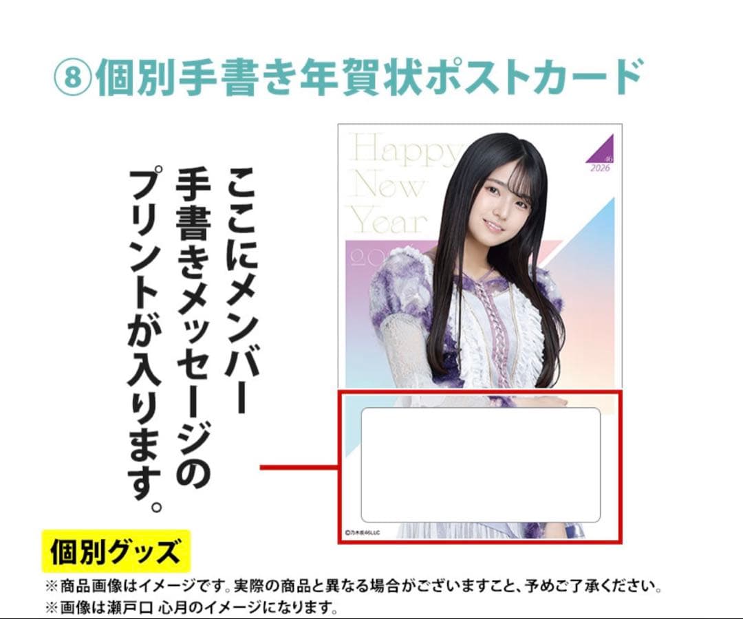 乃木坂46 2026年福袋A B C 19点　金川紗耶