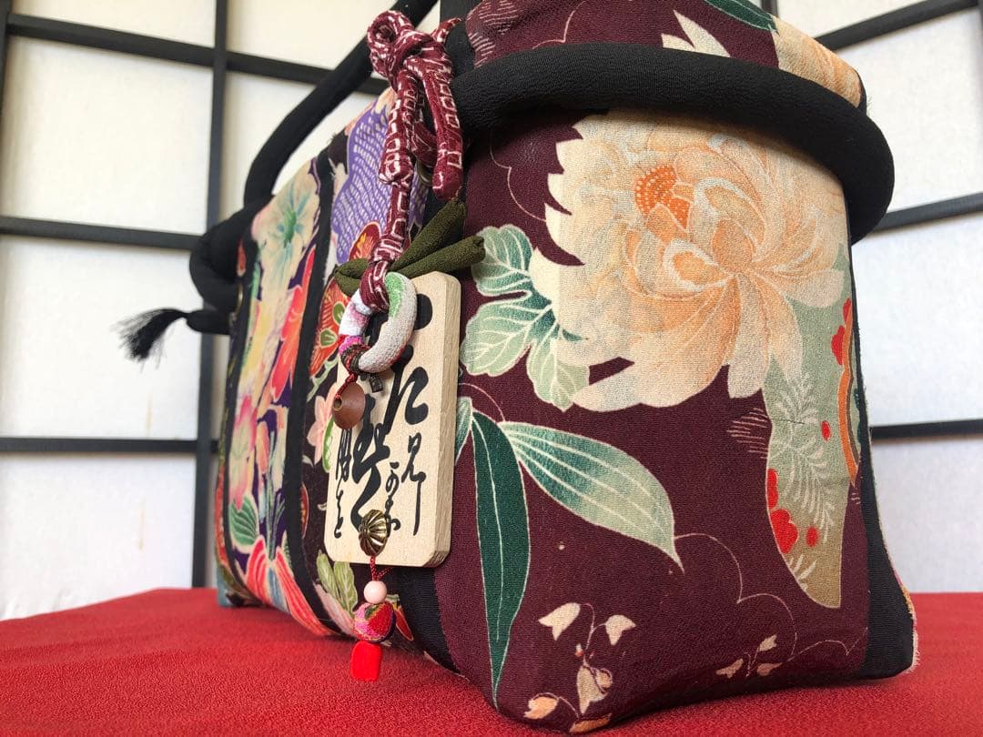 一閑張り　一閑張りバック　【大】縮緬　大正縮緬　錦紗縮緬　犬張子　狛犬