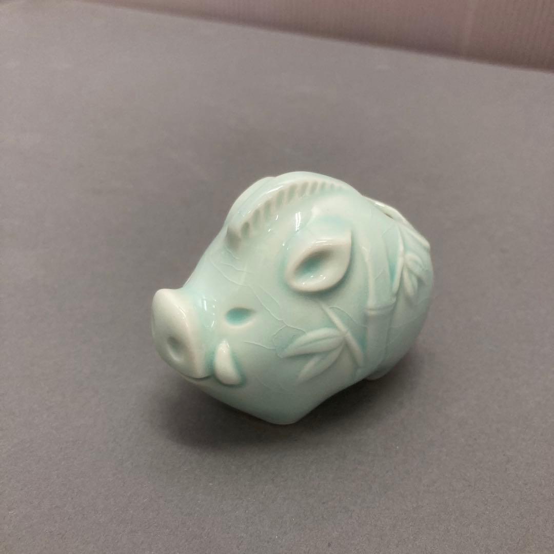 骨董品　青磁　干支　爪楊枝入れ　S128ET