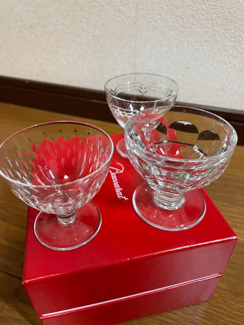 【オールドバカラ】リキュールグラス3脚セット【美品】キャップフェラエクセルシオー