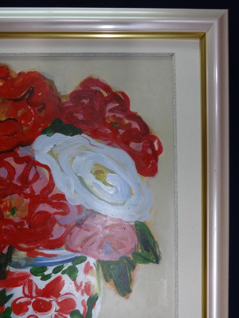 梅原龍三郎 薔薇 1932年頃　肉筆油彩画　紙本著色・額装
