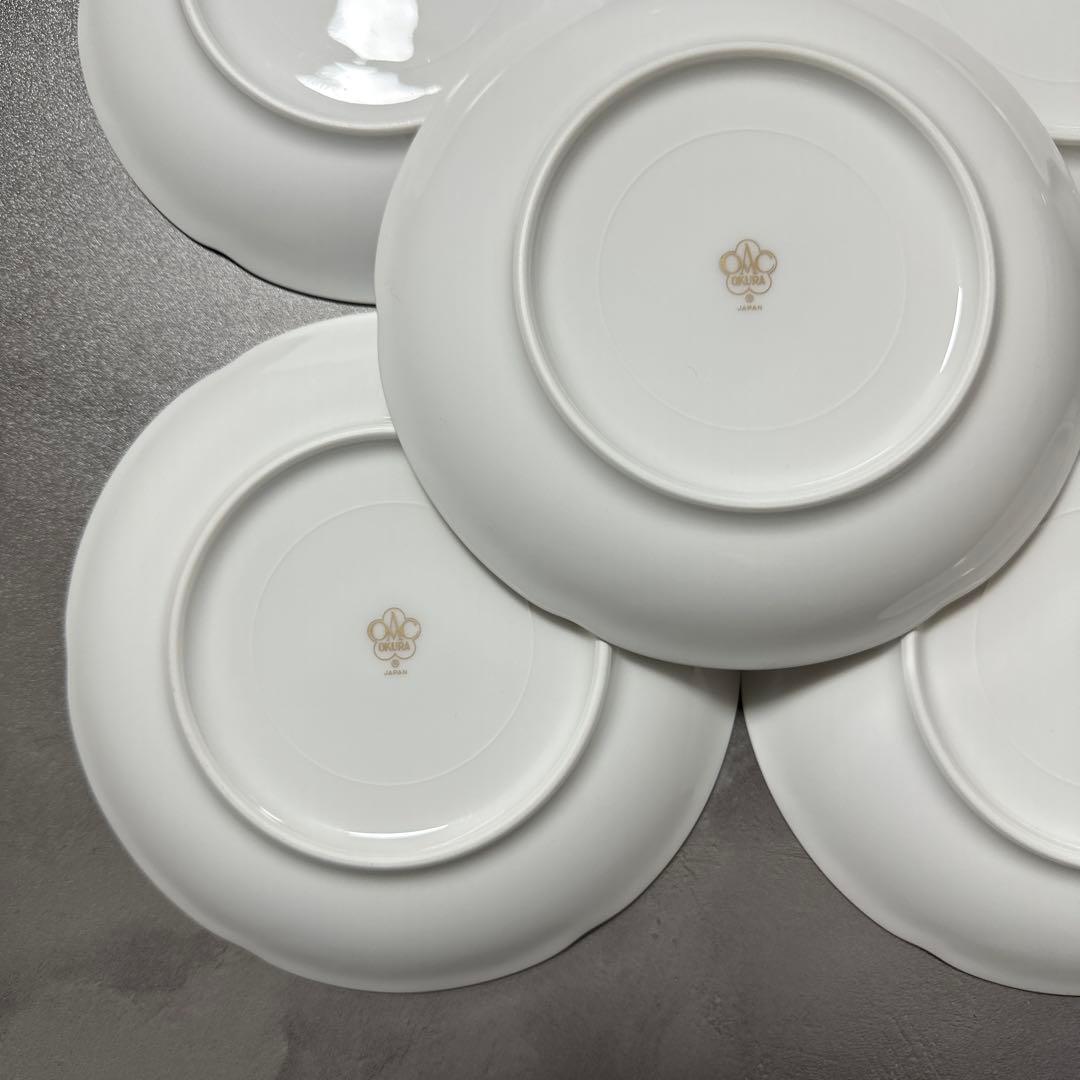 新品未使用　大倉陶園　ブルーローズ（8211）　15cm銘々皿5枚揃