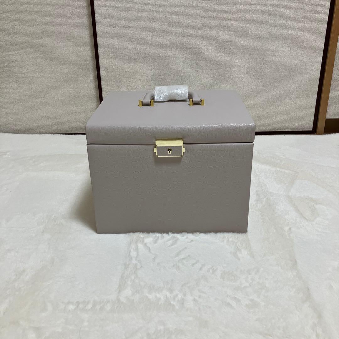 【新品未使用】グレー5層鏡面蓋 大容量 ジュエス宝石時計ブレスレット収納BOX
