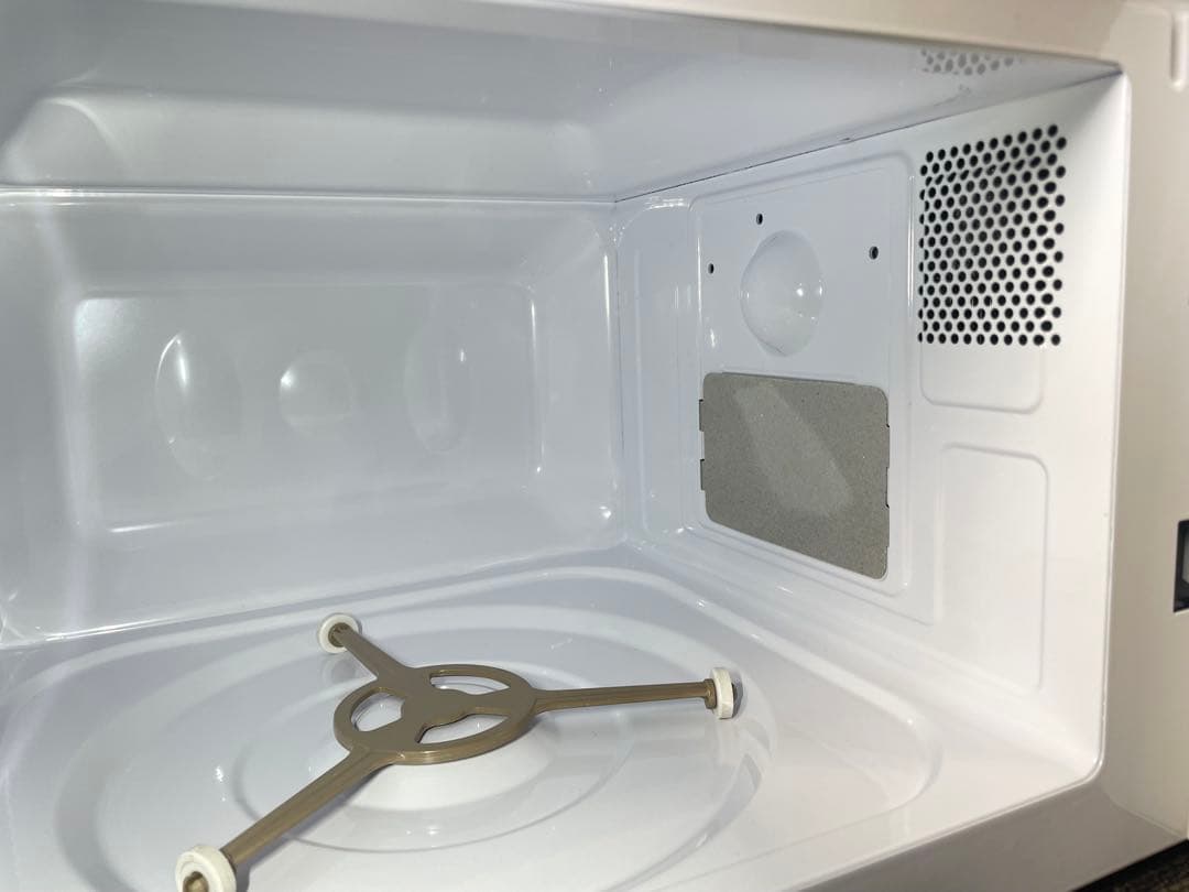 998 山善 ホワイト電子レンジ ターンテーブル 横開き 60Hz 一人暮らし