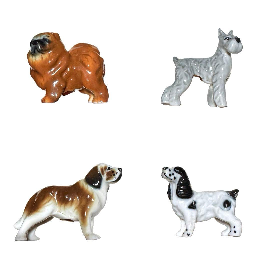 犬 置物 ミニチュア 20匹 Bone China SHIKEN 陶器製 棚付