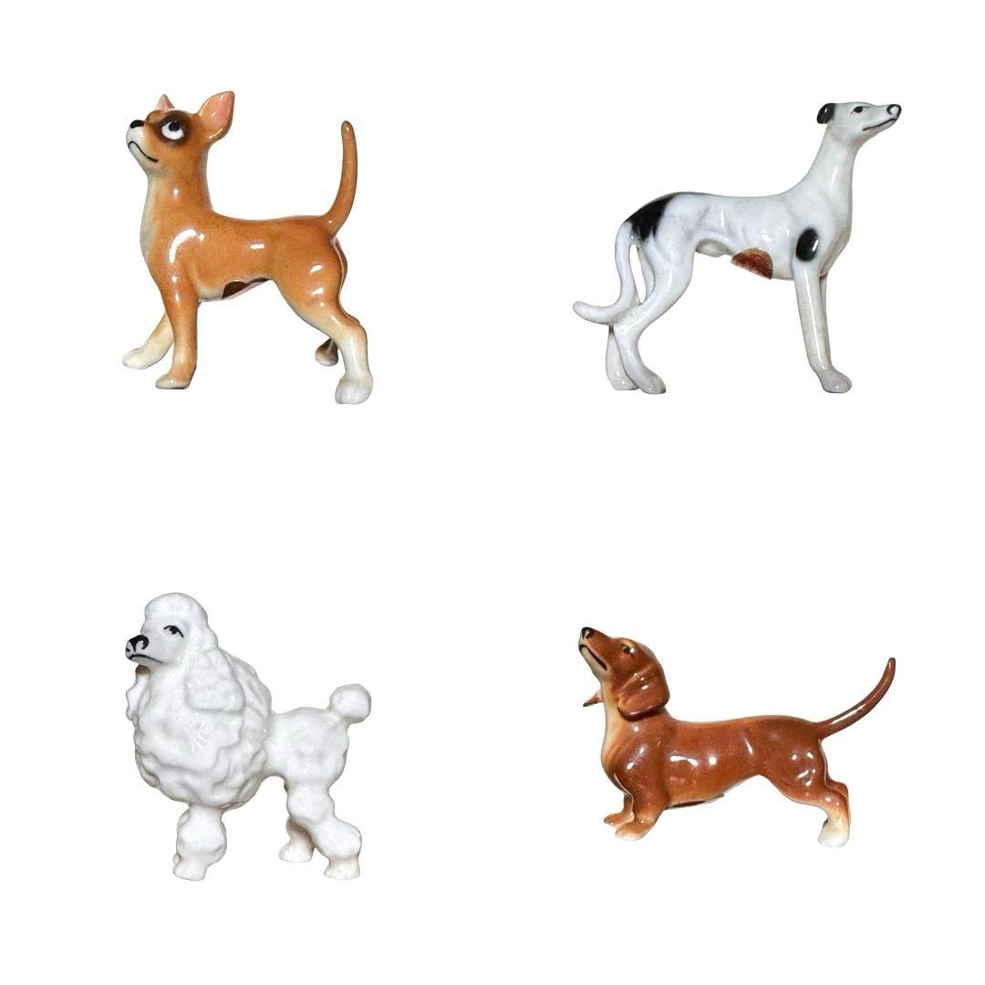 犬 置物 ミニチュア 20匹 Bone China SHIKEN 陶器製 棚付