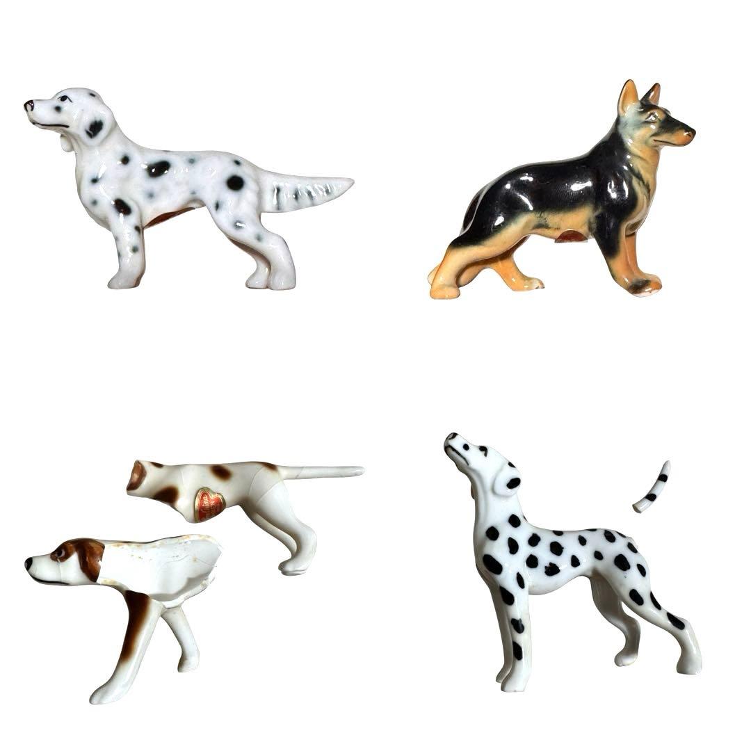 犬 置物 ミニチュア 20匹 Bone China SHIKEN 陶器製 棚付