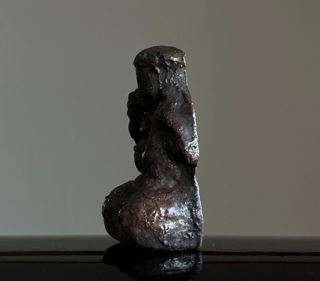 【何故の美 窯変大黒天 自然釉土人形 約7㎝ 幕末明治頃】珍品民間信仰郷土玩具