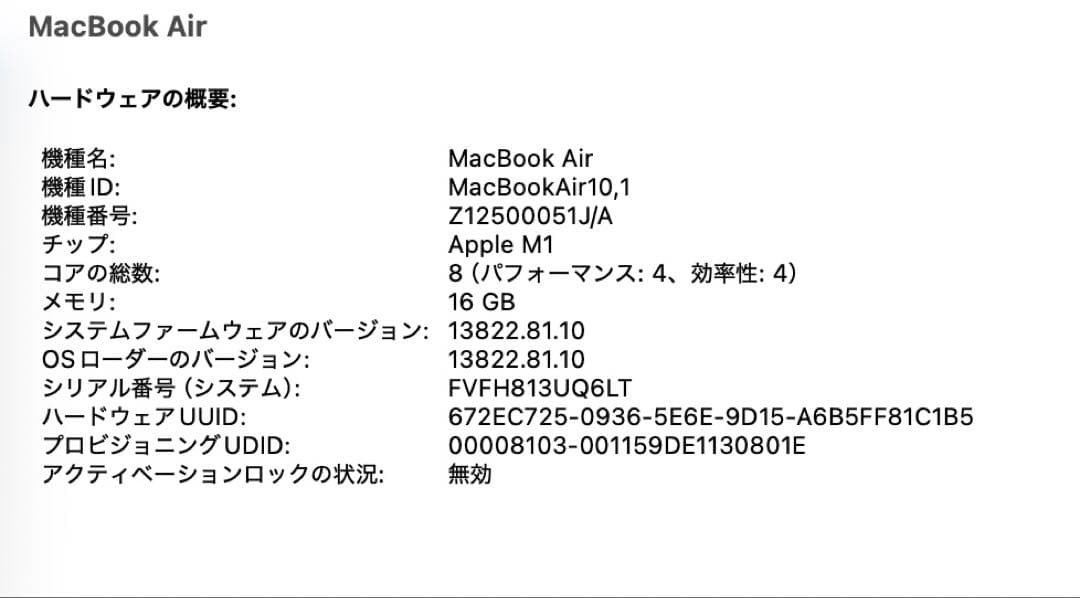 M1 MacBook Air スペースグレイ 516GB 16GB