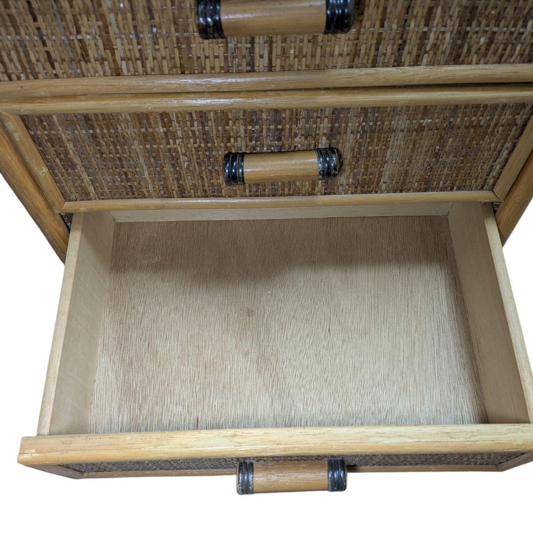 籐 ラタン 5段 チェスト タンス 引き出し 引出し ヴィンテージ風