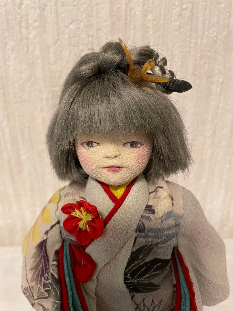 創作人形⑤（ちりめん使用） アンティーク着物 日本人形 ハンドメイド 女の子