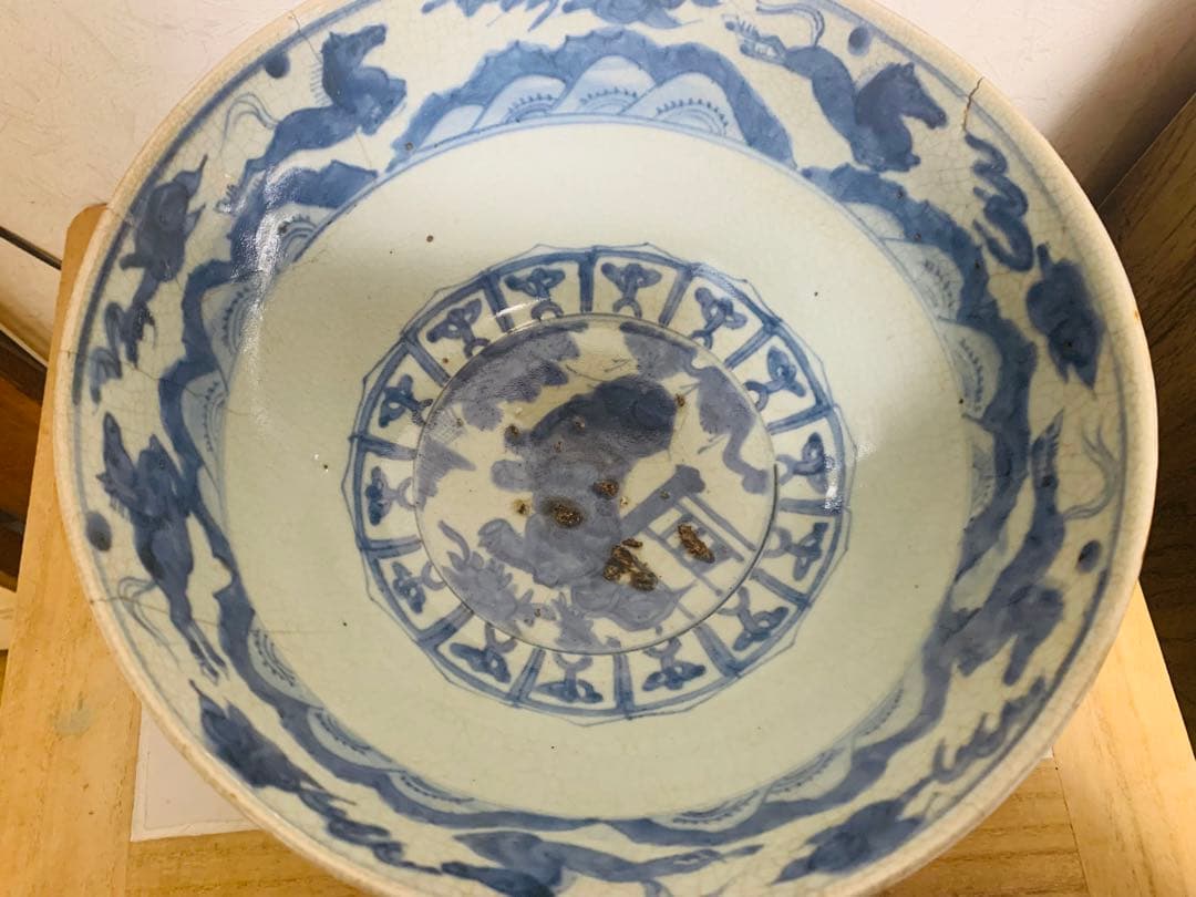 中国明時代風早期古伊万里染付大碗