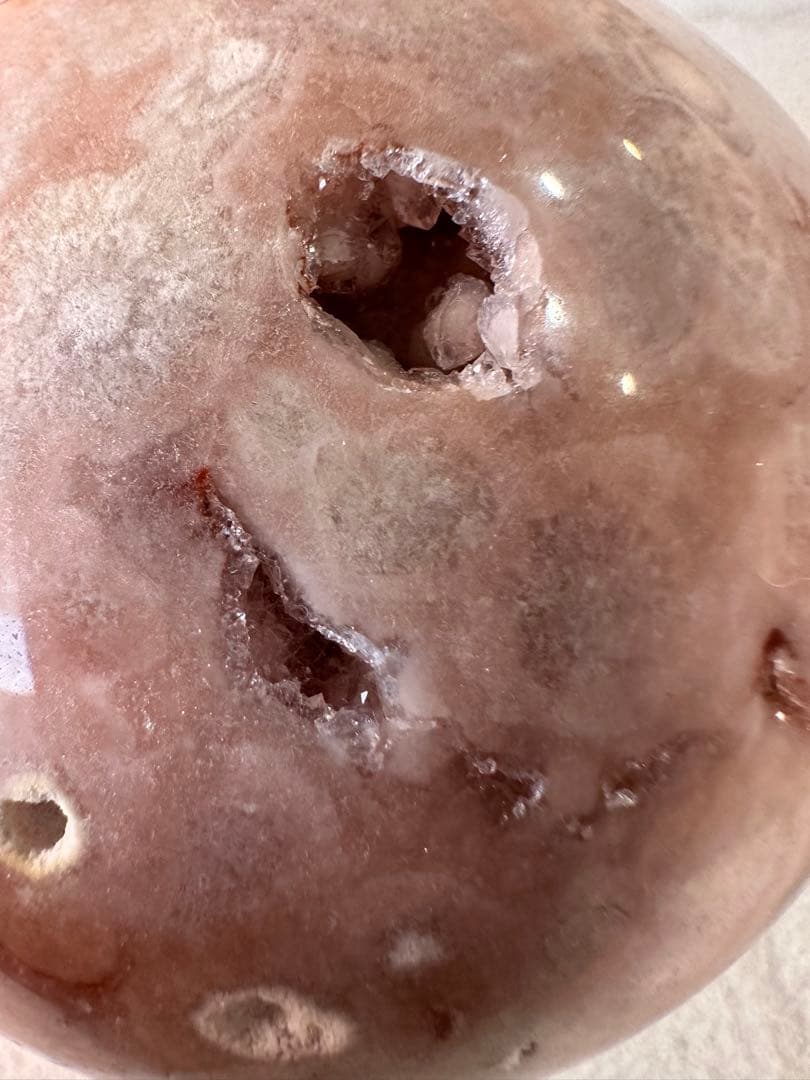 高品質　ピンクアメジスト　アメジスト入　丸玉模様　スフィア　丸玉