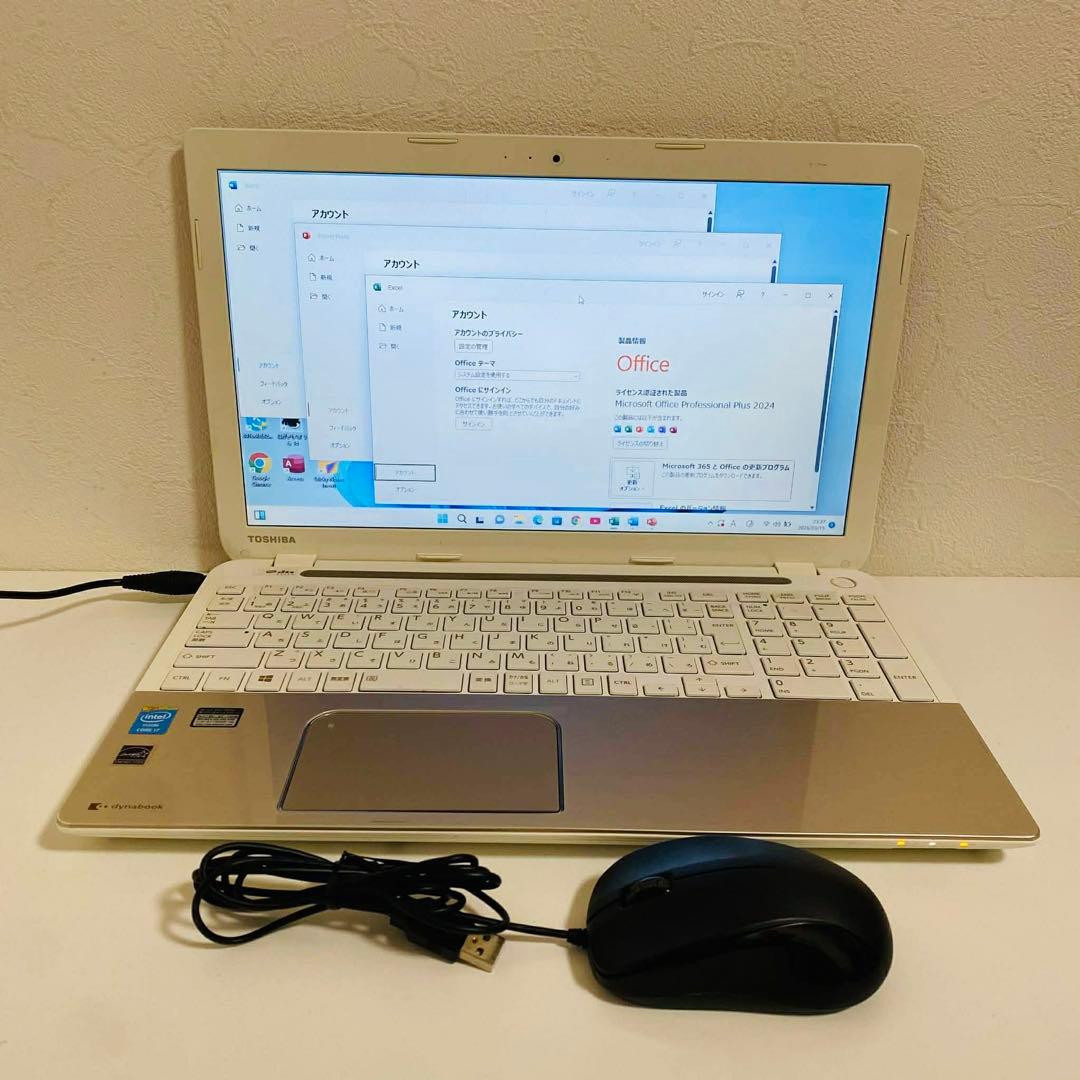 Y164 東芝ノートパソコン i7メモリ8G高速SSD WEBカメラ Win11