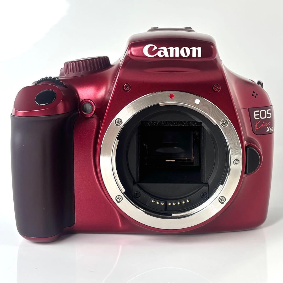 ✨すぐ使えます✨Canon EOS Kiss X50 ワインレッド 付属品セット