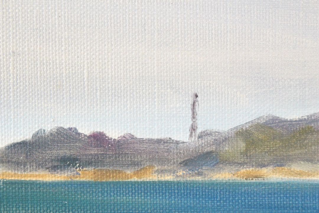 No4833 額装　川村嘉久「能登晴るる」　油彩画　F6号　昭和49年　送料無料