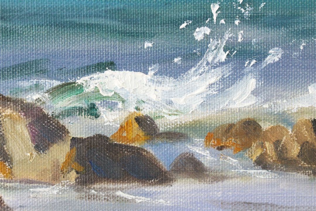 No4833 額装　川村嘉久「能登晴るる」　油彩画　F6号　昭和49年　送料無料