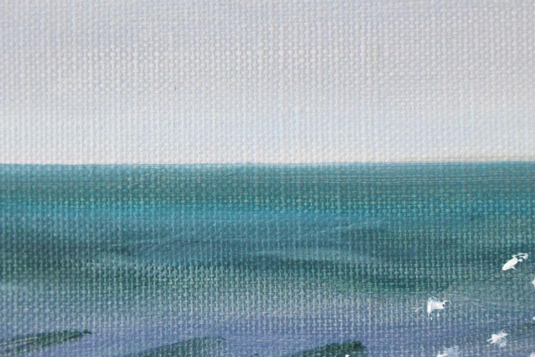 No4833 額装　川村嘉久「能登晴るる」　油彩画　F6号　昭和49年　送料無料