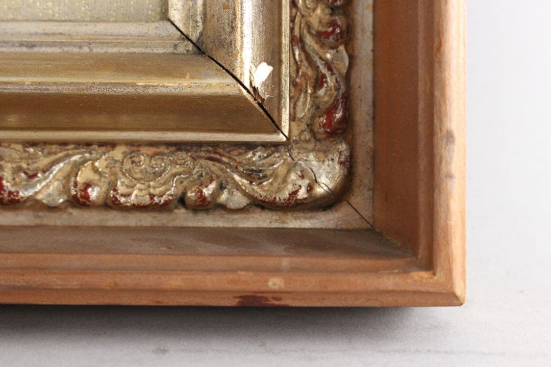 No4833 額装　川村嘉久「能登晴るる」　油彩画　F6号　昭和49年　送料無料