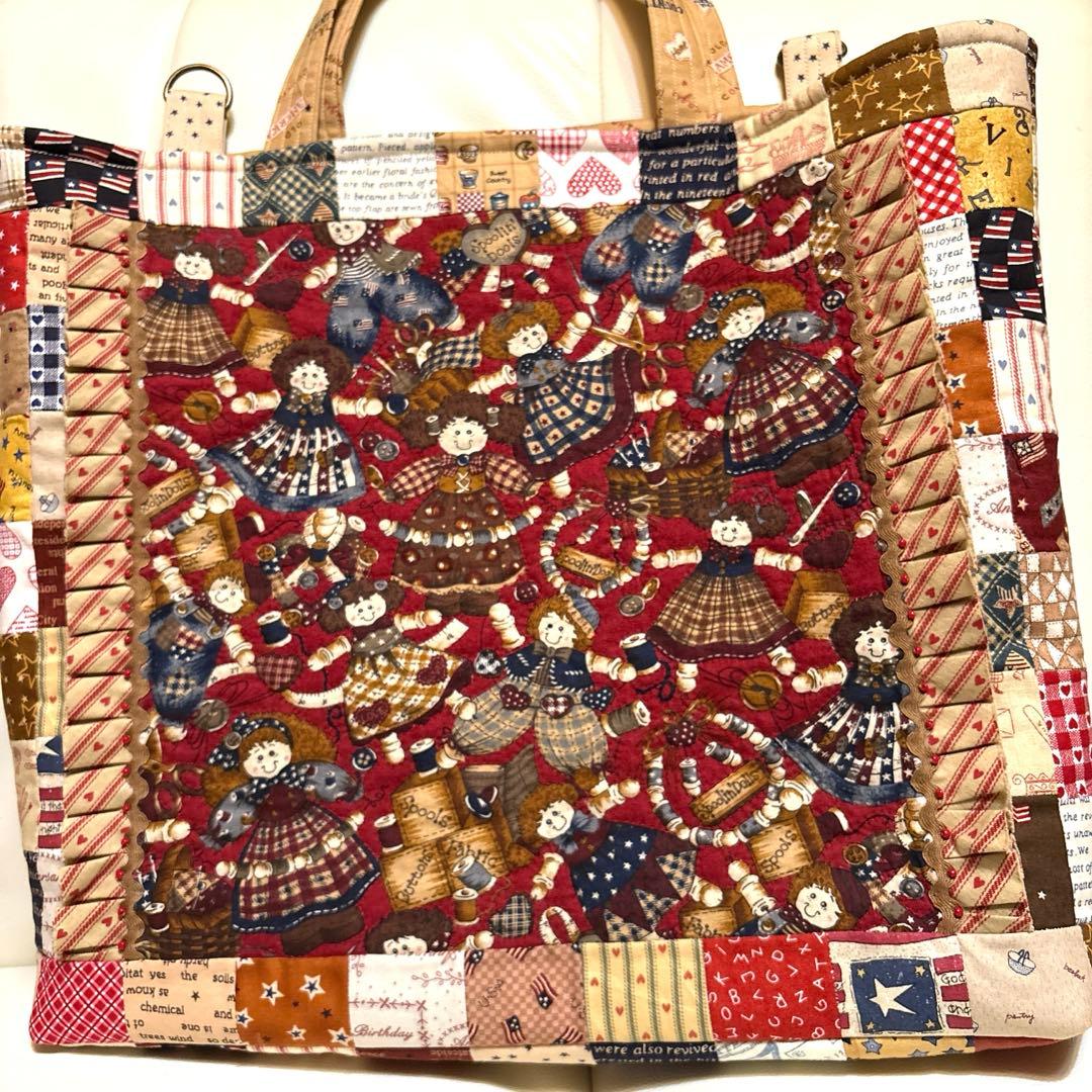 ルシアン　リトルカントリーコレクション　パッチワークBIGトートバッグ