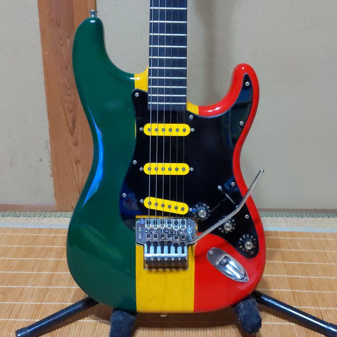 ハンドメイド⭐ ラスタカラーな自作エレキギター