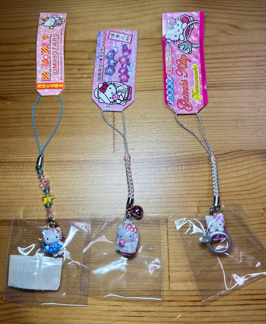 【レア】 ご当地キティ 根付け ストラップ 海ほたるフェアリー 博多人形 宝石