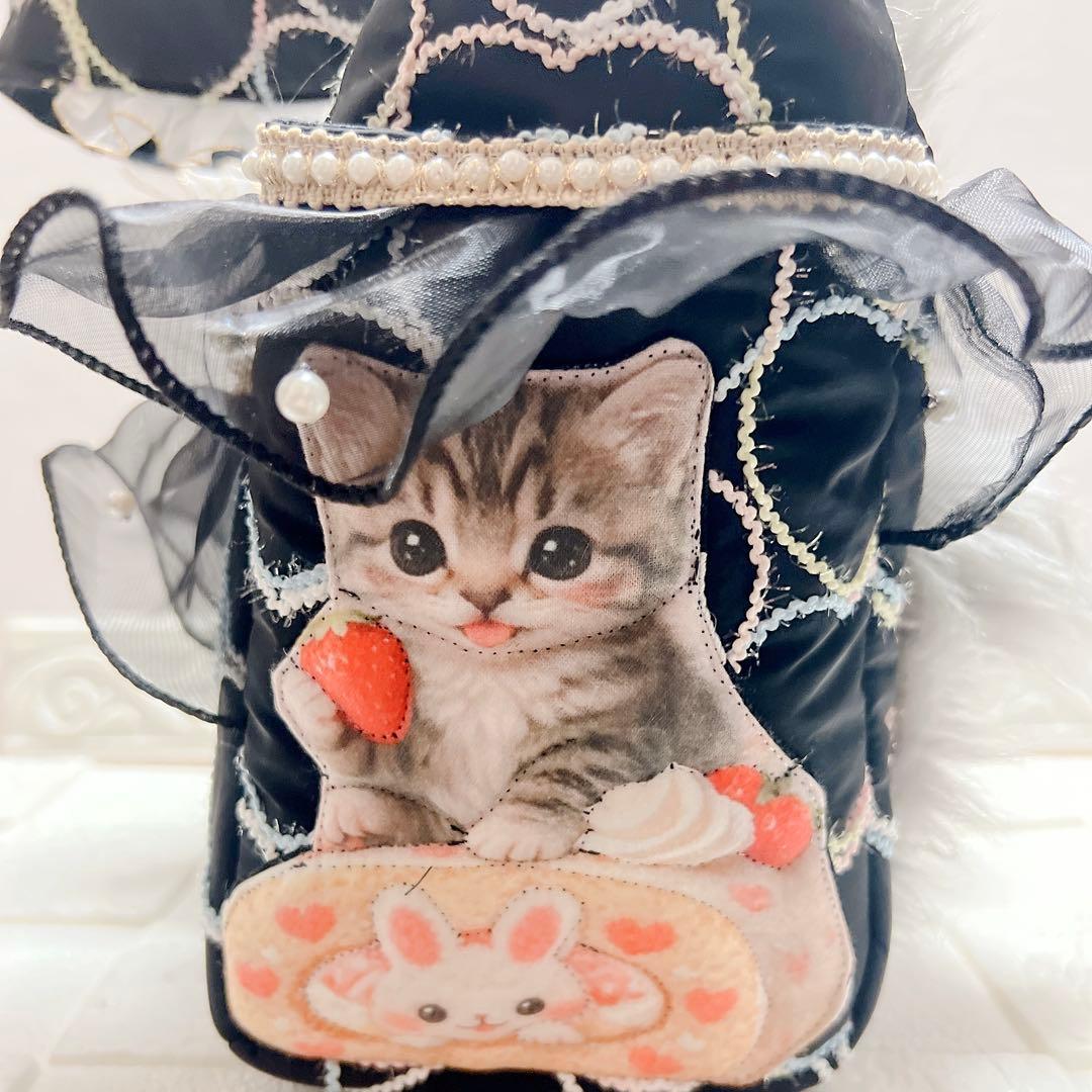 コヤンイサムチョン トートバッグ 長毛 サンダー フリル 猫 トートバッグ