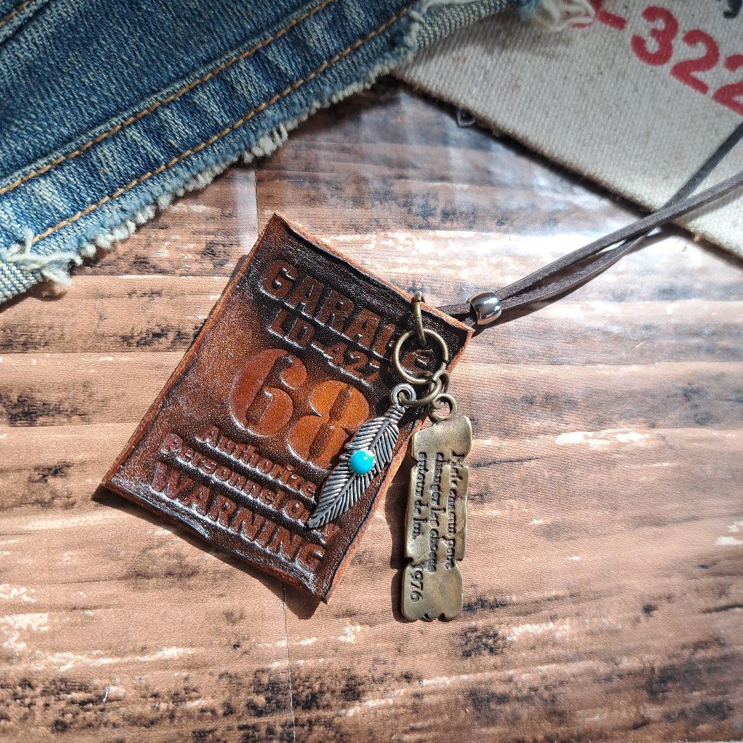 ★ナンバー68★レザーネックレス★