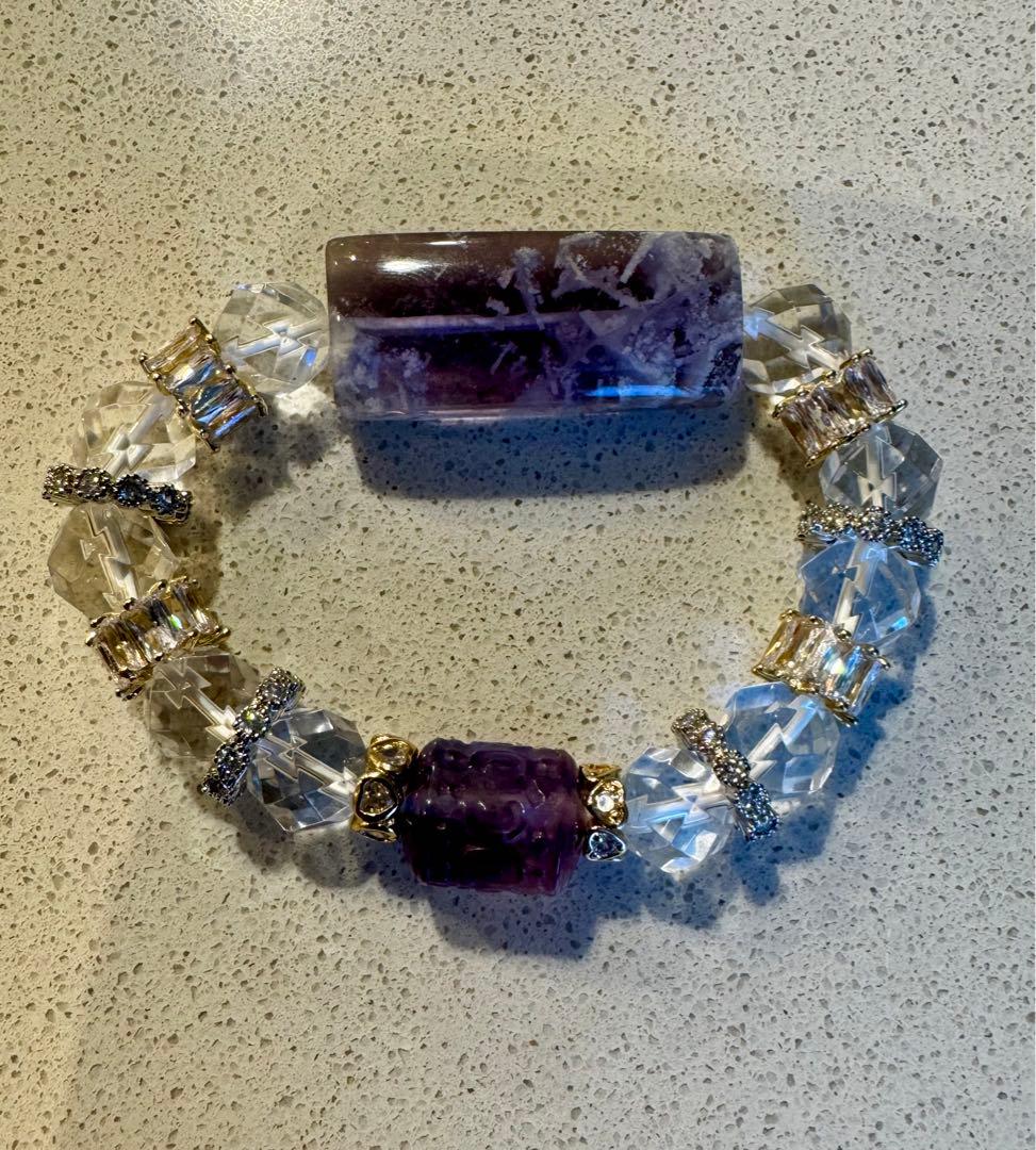 【一点物】キラキラデ　フローライトと水晶　風の時代