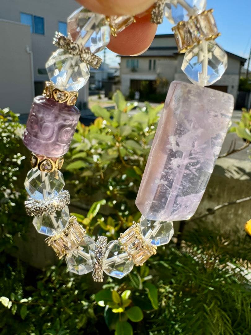 【一点物】キラキラデ　フローライトと水晶　風の時代