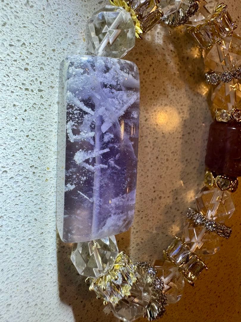 【一点物】キラキラデ　フローライトと水晶　風の時代