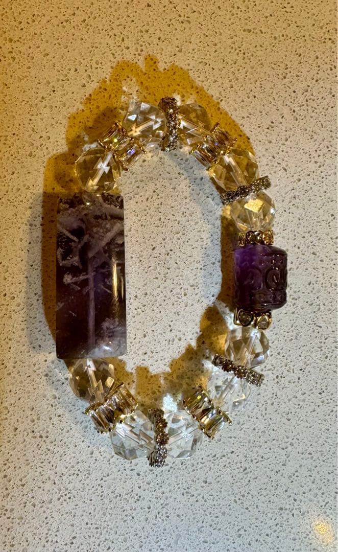 【一点物】キラキラデ　フローライトと水晶　風の時代