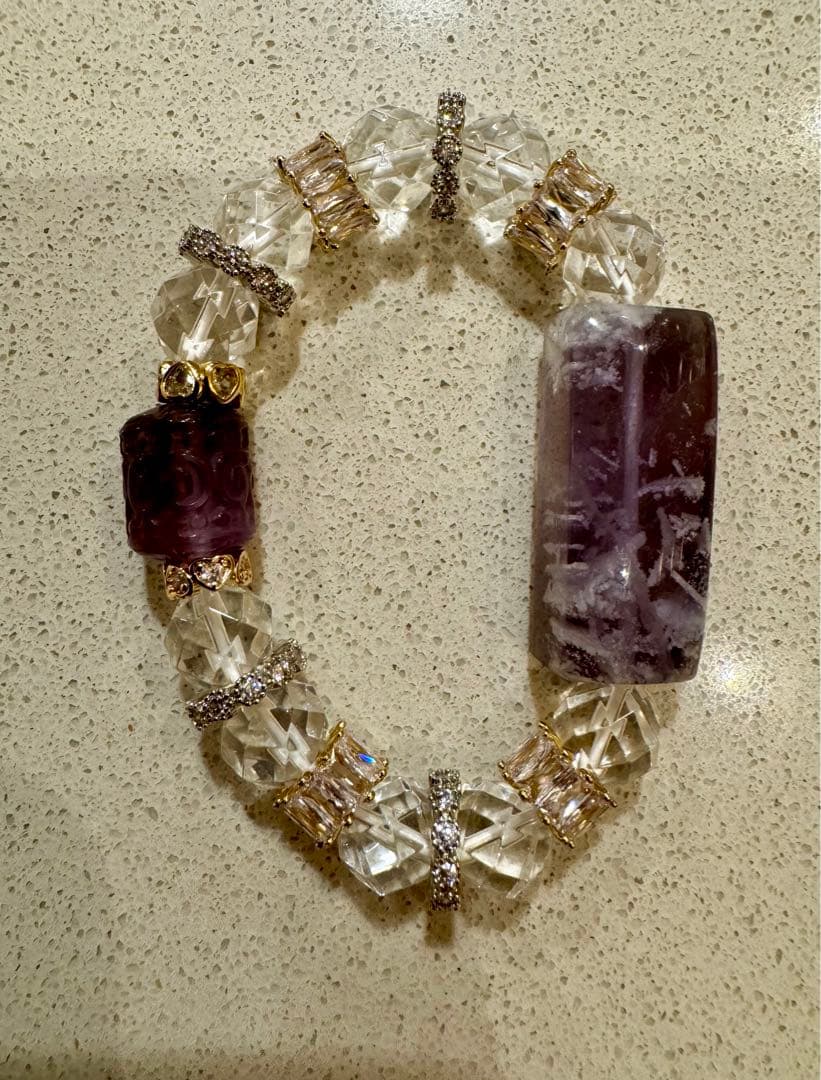 【一点物】キラキラデ　フローライトと水晶　風の時代