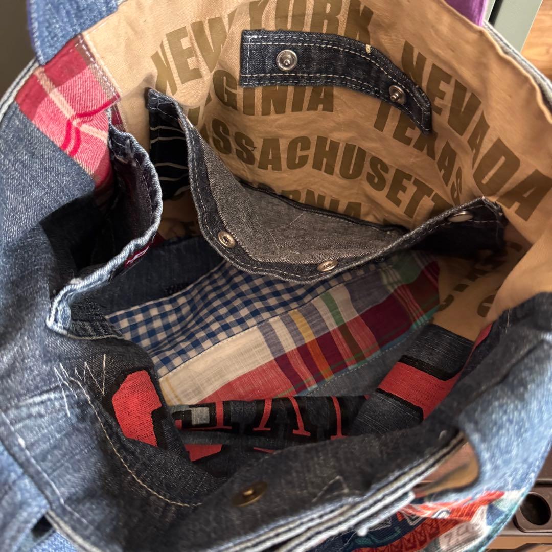 ハンドメイド デニムリメイク バッグ 2way