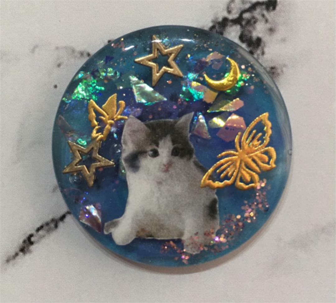 レジンヘアゴム、新作・星☆の猫ちゃん