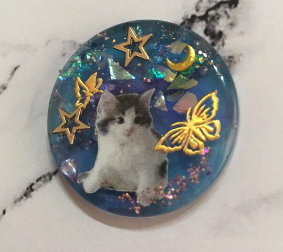 レジンヘアゴム、新作・星☆の猫ちゃん