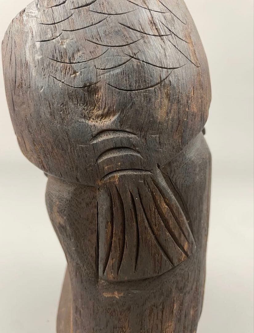 初出し 李朝工芸 李朝時代 古木製 彫刻 置物 鳥 魚 仏像 オブジェ 希少うぶ