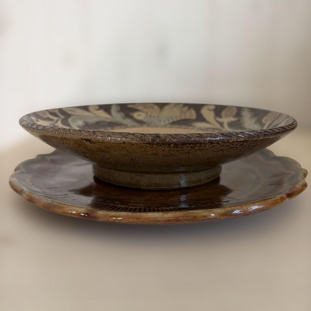 工房いろは　皿　２枚　沖縄　やちむん ６寸